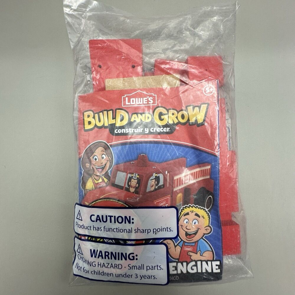 Lowe’s Build & Grow Classic Fire Truck Engine Wood Kit Patch Sealed NIP NEW